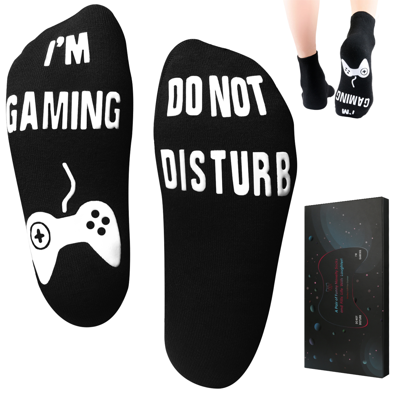 Do Not Disturb I'm Gaming Socks,Mens Gifts for Christmas Stocking Stuffers,Dad Birthday Gift For Him,Gamer Socks For Boys,Son